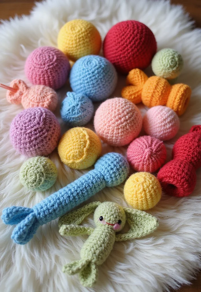 27 Creative Crafts for What to Crochet When Bored - 16. Playful Crochet Pet Toys