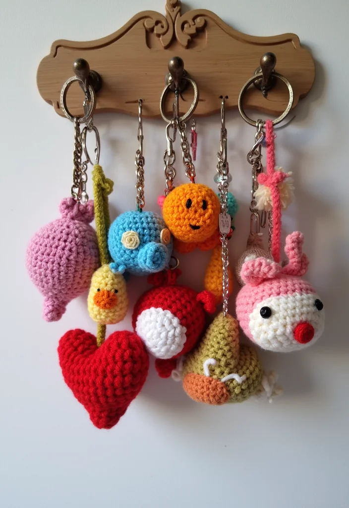 27 Creative Crafts for What to Crochet When Bored - 6. Whimsical Crochet Keychains