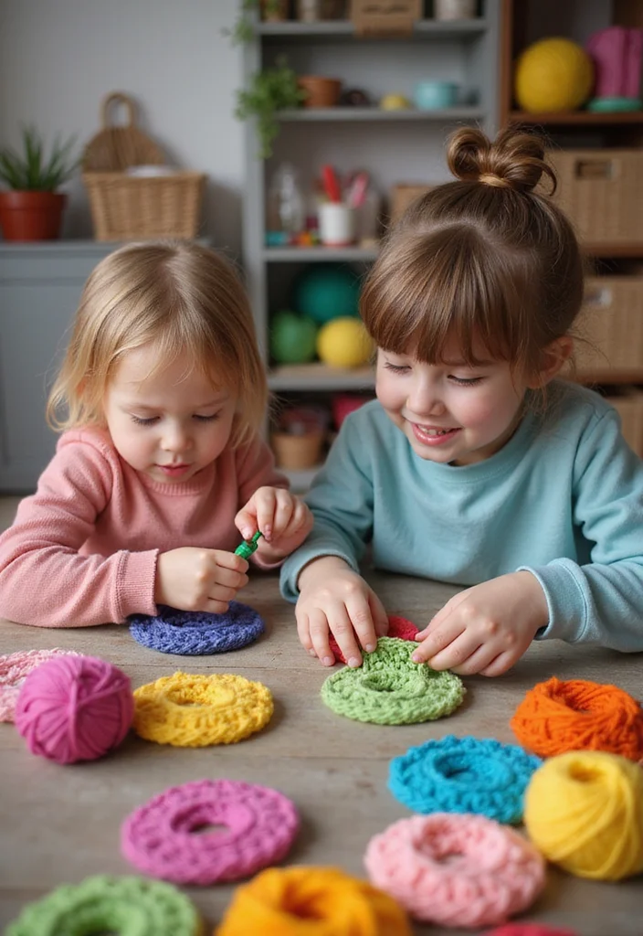 27 Home Décor Ideas with Crochet Coasters: Free Pattern Included! - 16. Crochet Coasters for Kids