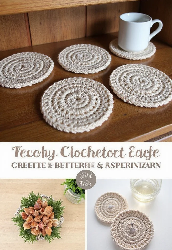 27 Home Décor Ideas with Crochet Coasters: Free Pattern Included! - 6. Personalized Coasters