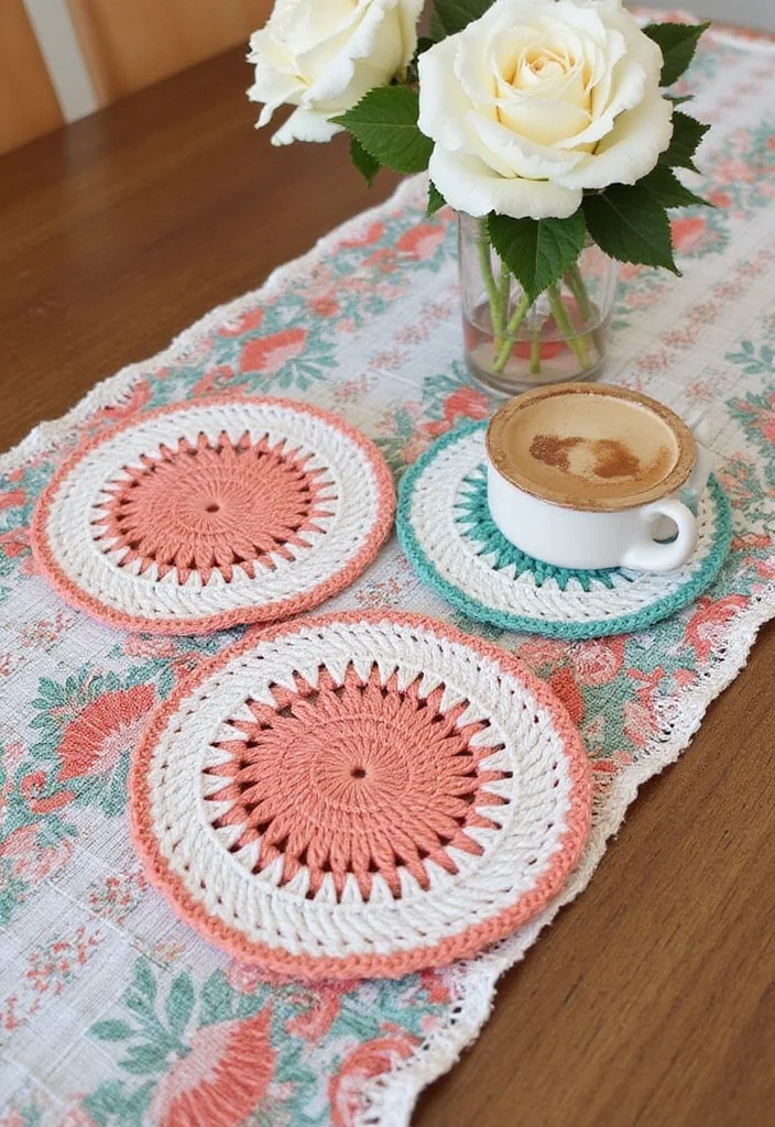 27 Home Décor Ideas with Crochet Coasters: Free Pattern Included! - 7. Crochet Coaster Sets