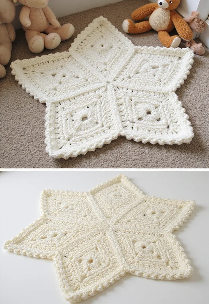 27 Inspiring Designs Using Easy Crochet Baby Blanket Free Pattern - 13. Baby Star Blanket