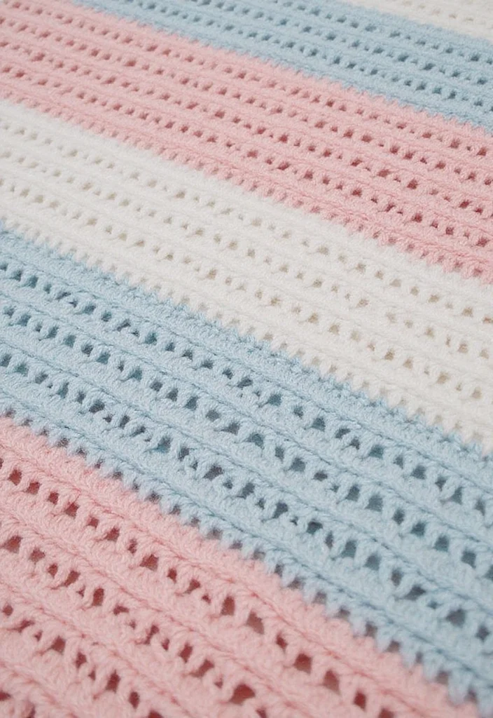 27 Inspiring Designs Using Easy Crochet Baby Blanket Free Pattern - 18. Textured Stripes