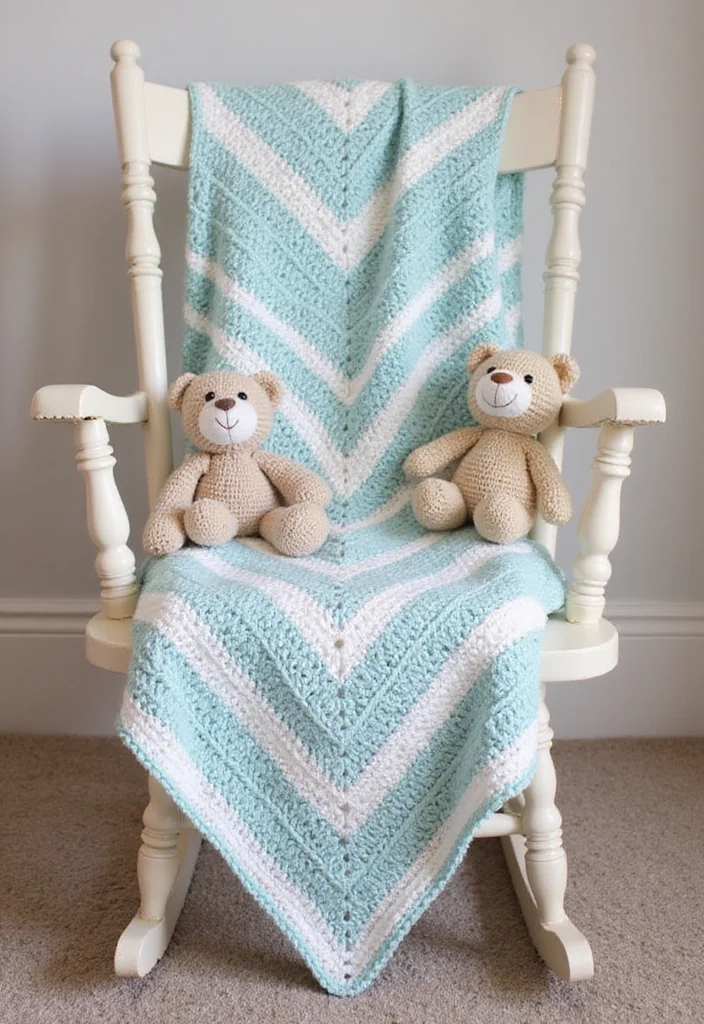 27 Inspiring Designs Using Easy Crochet Baby Blanket Free Pattern - 9. Chevron Charisma