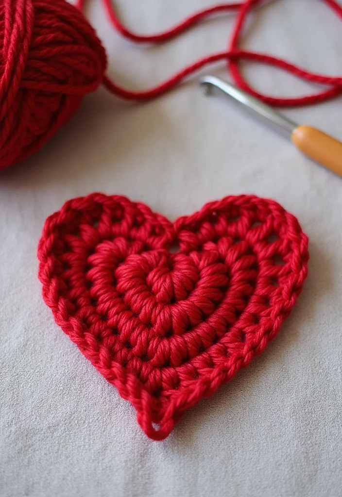 27 Sweet Craft Ideas to Learn How to Crochet a Heart - 1. Classic Crochet Heart