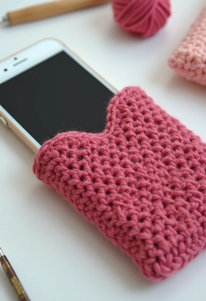 27 Sweet Craft Ideas to Learn How to Crochet a Heart - 13. Heart Phone Case
