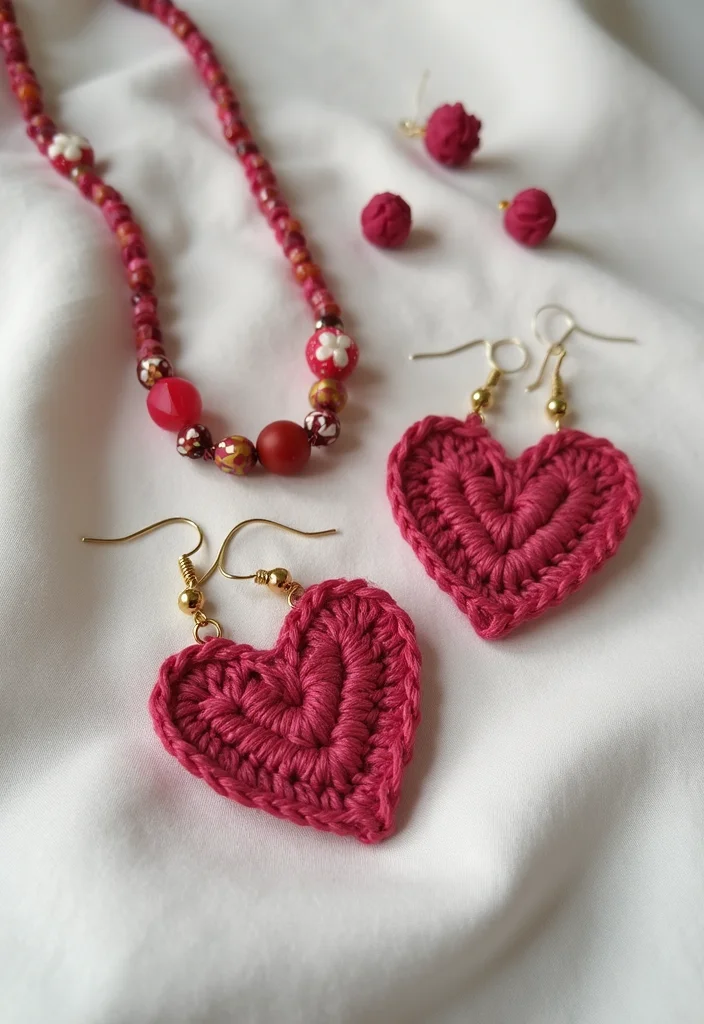 27 Sweet Craft Ideas to Learn How to Crochet a Heart - 16. Heart Jewelry