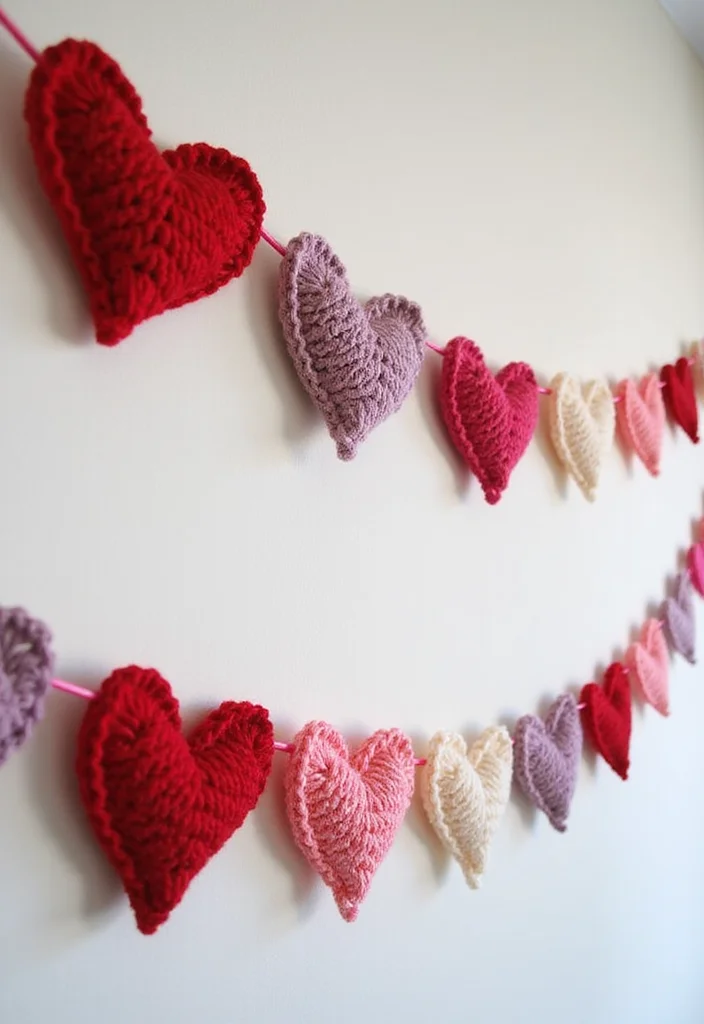 27 Sweet Craft Ideas to Learn How to Crochet a Heart - 24. Heart Bunting
