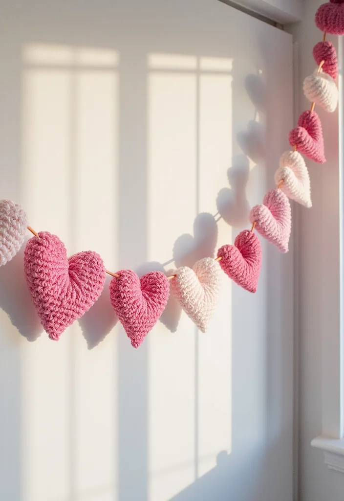 27 Sweet Craft Ideas to Learn How to Crochet a Heart - 8. Heart Garland