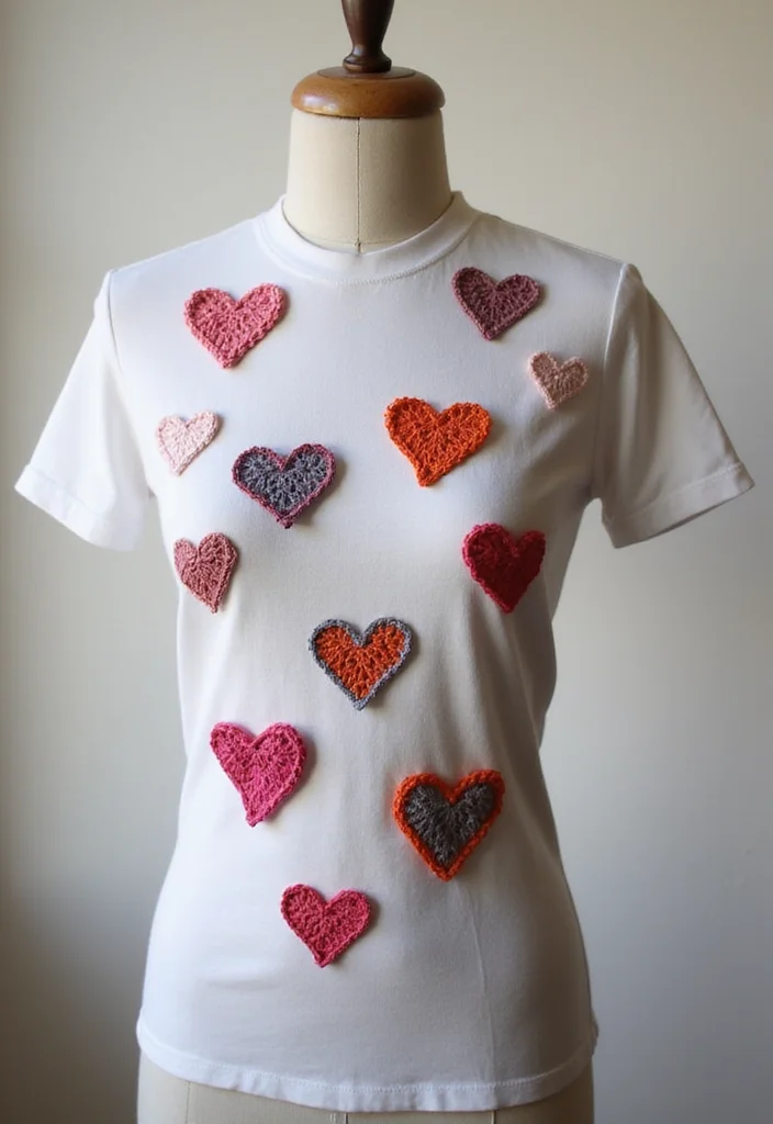 27 Sweet Craft Ideas to Learn How to Crochet a Heart - 9. Heart Appliqué