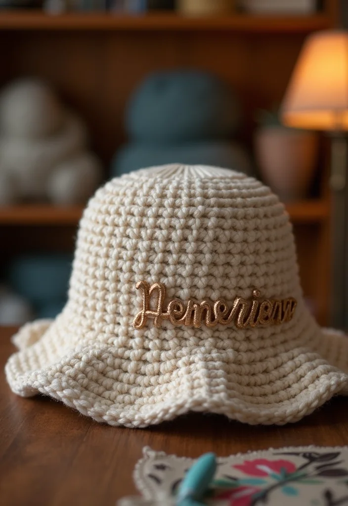 27 Trendy Accessories Using Crochet Bucket Hat Free Pattern - 13. Personalized Name Tags