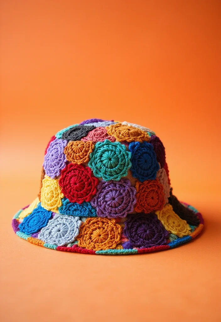 27 Trendy Accessories Using Crochet Bucket Hat Free Pattern - 16. Patchwork Designs