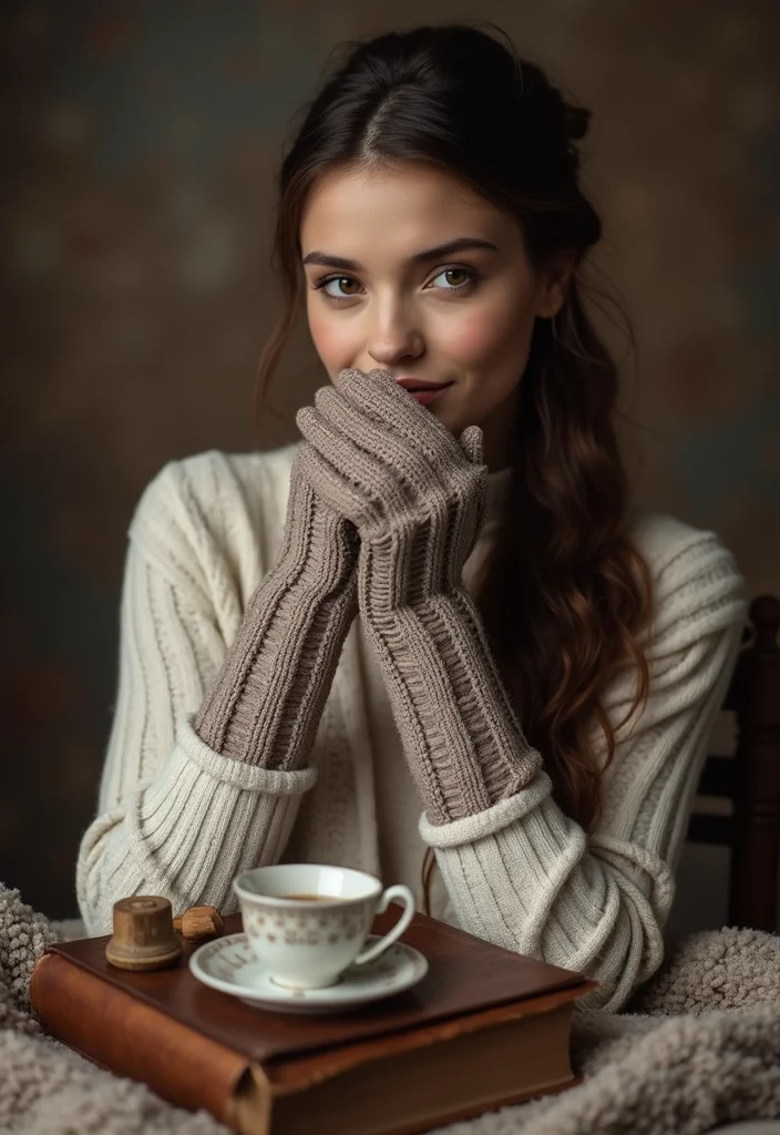 27 Winter Makes Using Crochet Fingerless Gloves: Free Patterns - 17. Vintage Inspired Fingerless Gloves