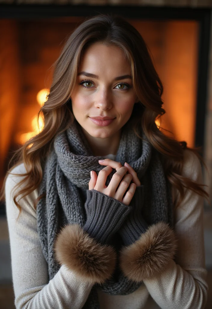 27 Winter Makes Using Crochet Fingerless Gloves: Free Patterns - 22. Faux Fur Trimmed Gloves