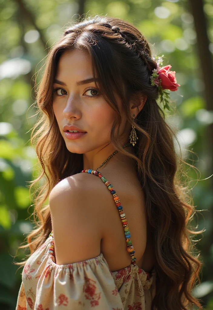 28 Trendy Looks Featuring Half Braids Half Crochet Hairstyles - 1. Bohemian Half Braids