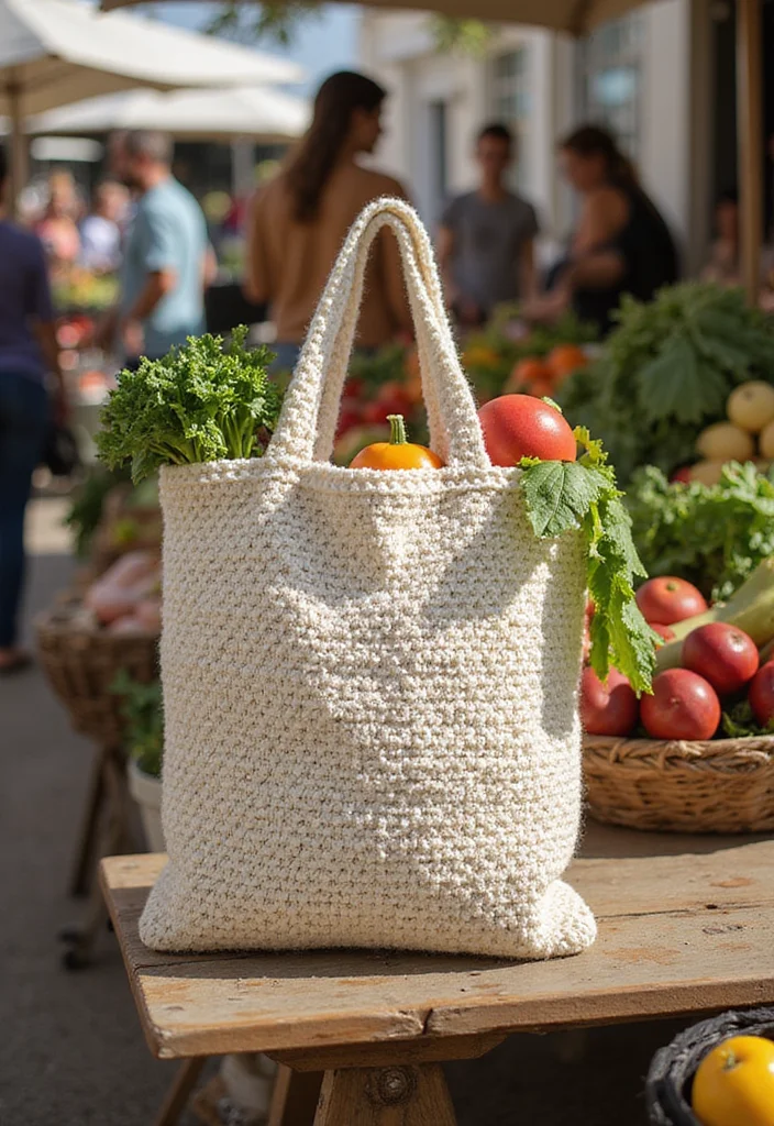 28 Trendy Makes with Crochet Tote Bags: Free Patterns for Sustainable Living - 1. Market Day Tote