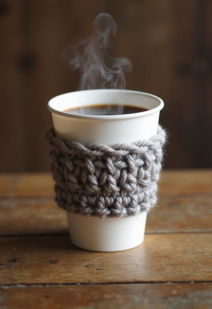 28 Useful Accessories from Crochet Bag Patterns - Free! - 10. Coffee Cup Sleeve