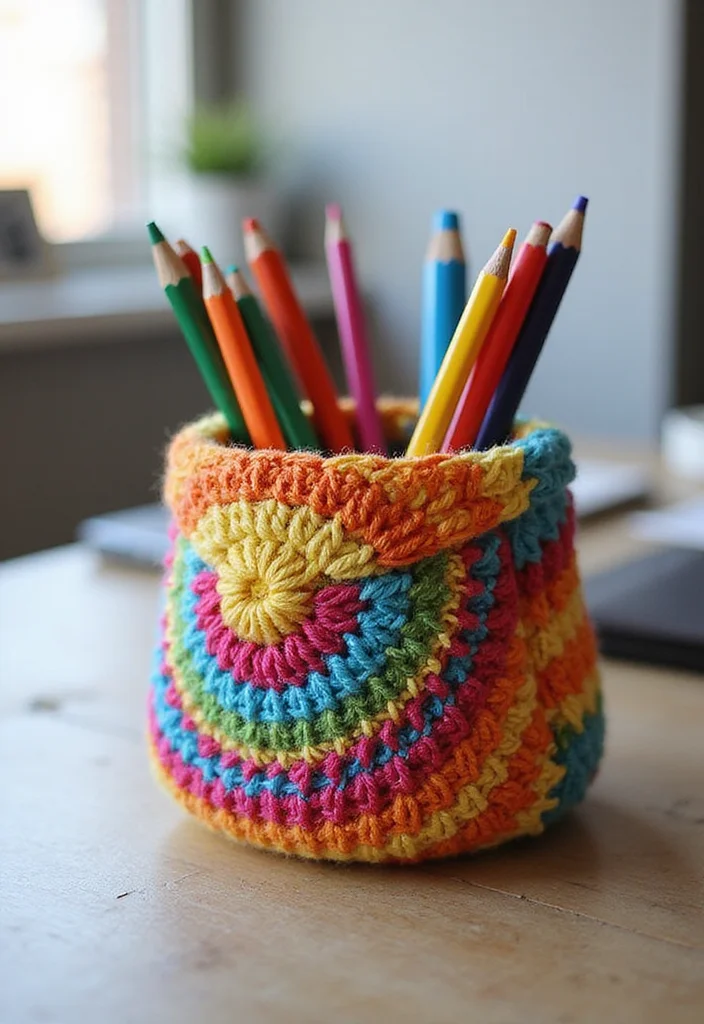 28 Useful Accessories from Crochet Bag Patterns - Free! - 11. Pencil Case