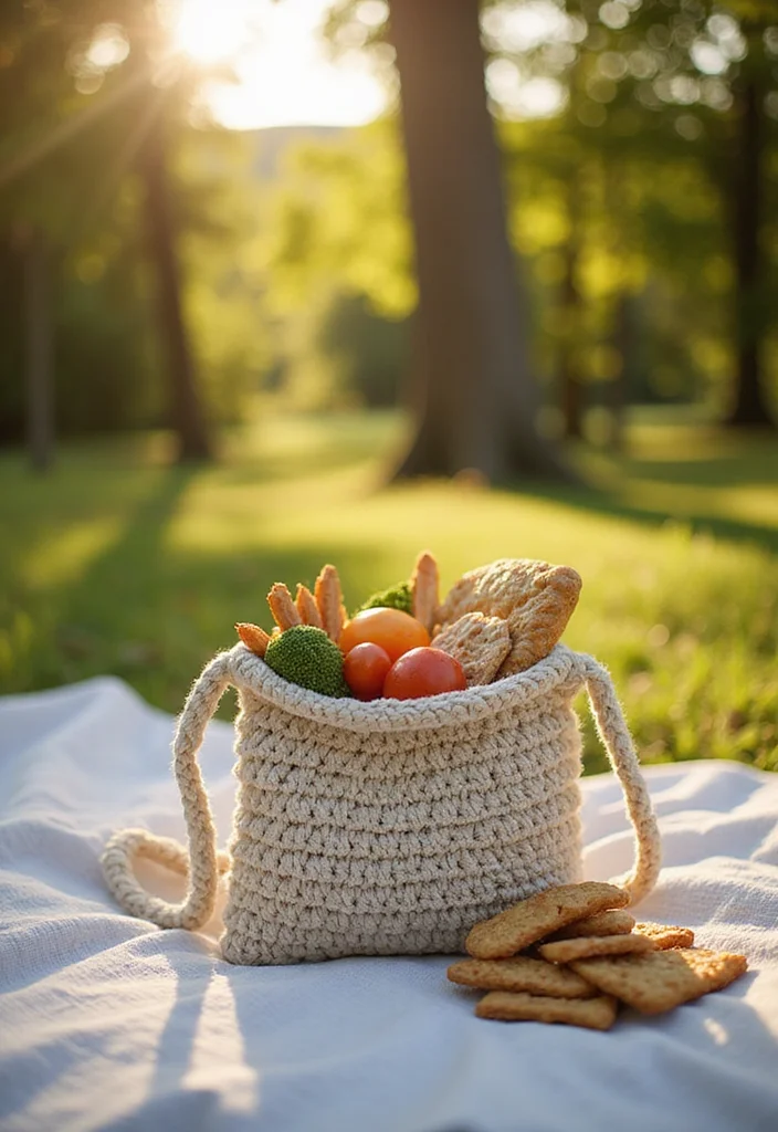 28 Useful Accessories from Crochet Bag Patterns - Free! - 13. Bag for Snacks