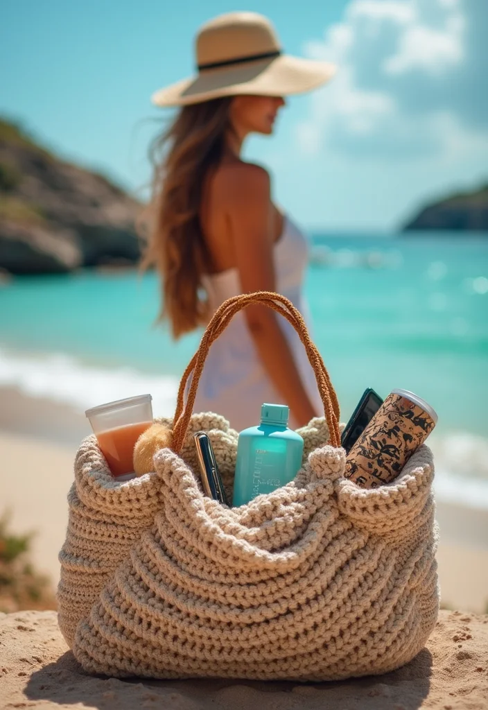28 Useful Accessories from Crochet Bag Patterns - Free! - 18. Travel Bag