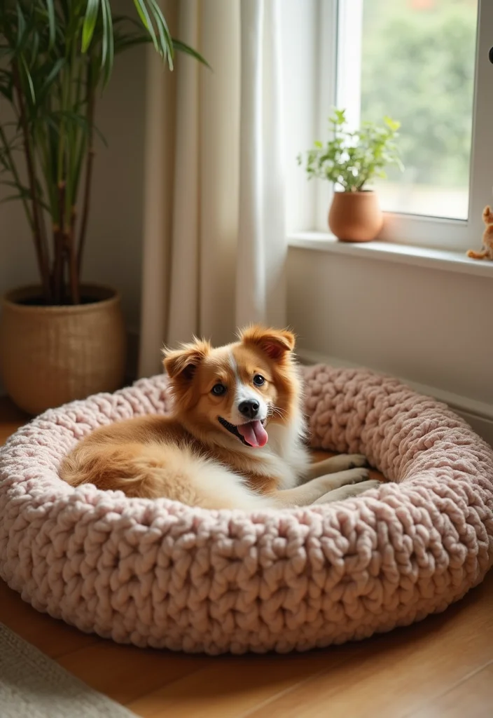 28 Useful Accessories from Crochet Bag Patterns - Free! - 22. Pet Bed