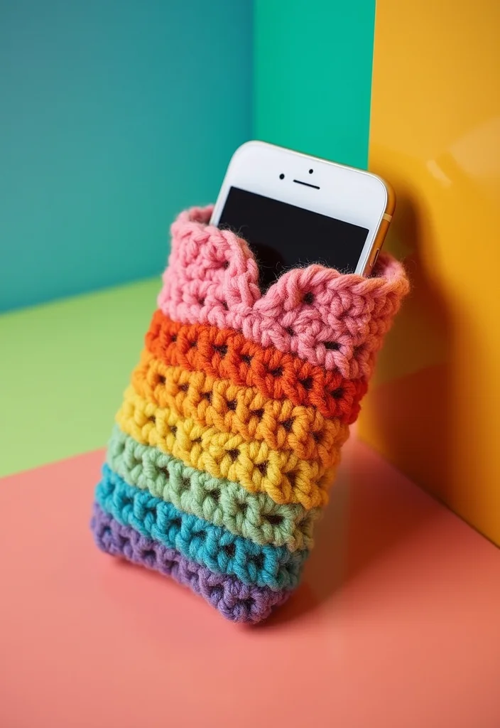 28 Useful Accessories from Crochet Bag Patterns - Free! - 25. Phone Cozy