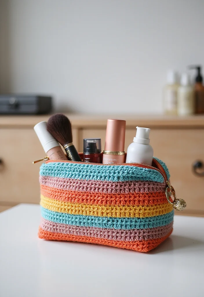 28 Useful Accessories from Crochet Bag Patterns - Free! - 5. Cosmetic Bag