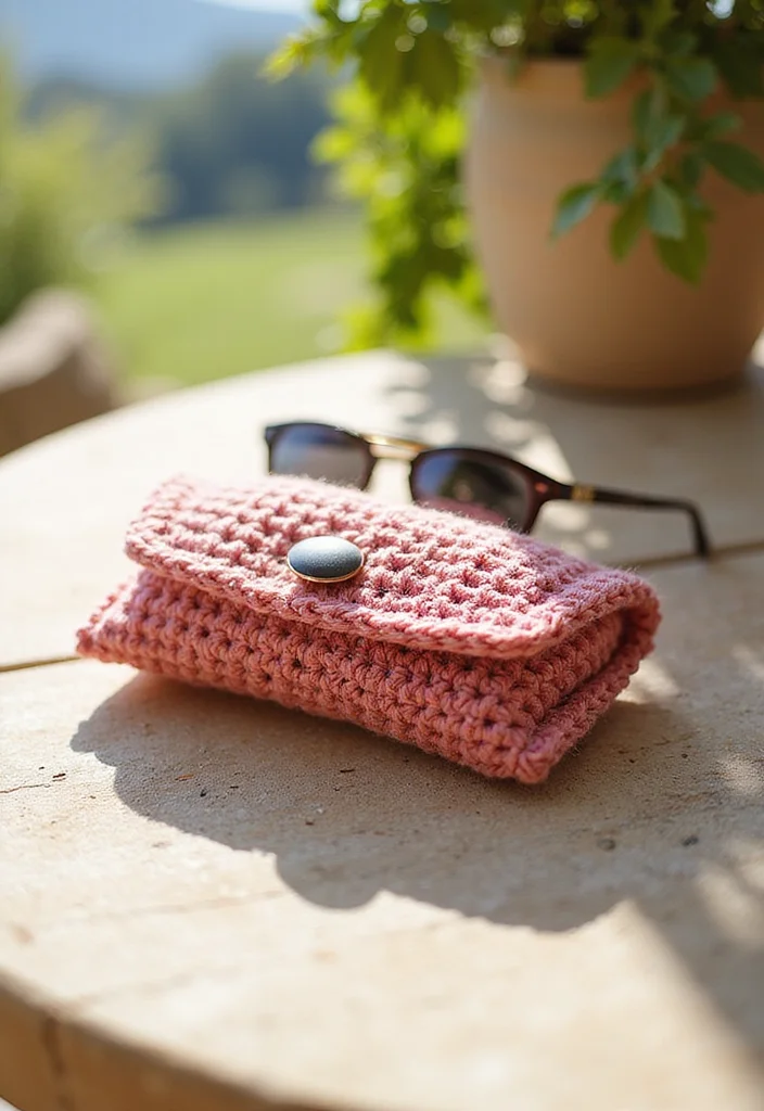 28 Useful Accessories from Crochet Bag Patterns - Free! - 9. Pouch for Sunglasses