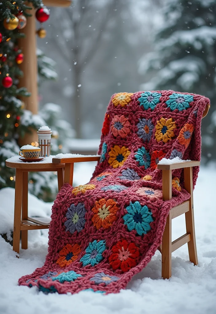 28 Visual Tutorials Inspired by Granny Square Crochet Pattern Diagram - 13. Granny Square Scarf