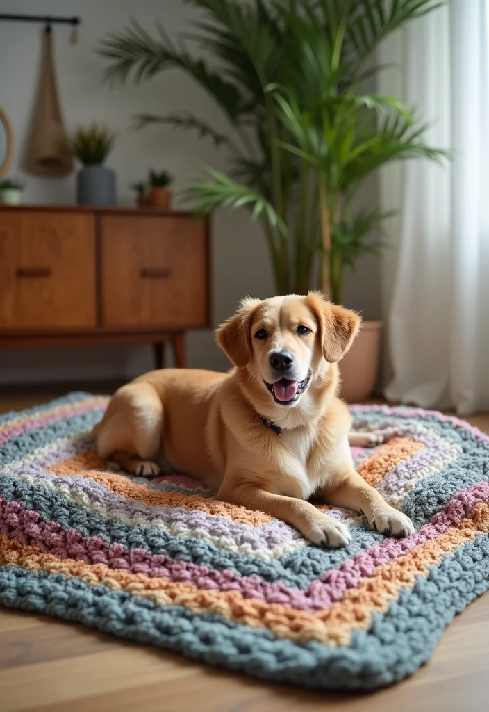 28 Visual Tutorials Inspired by Granny Square Crochet Pattern Diagram - 14. Granny Square Dog Blanket