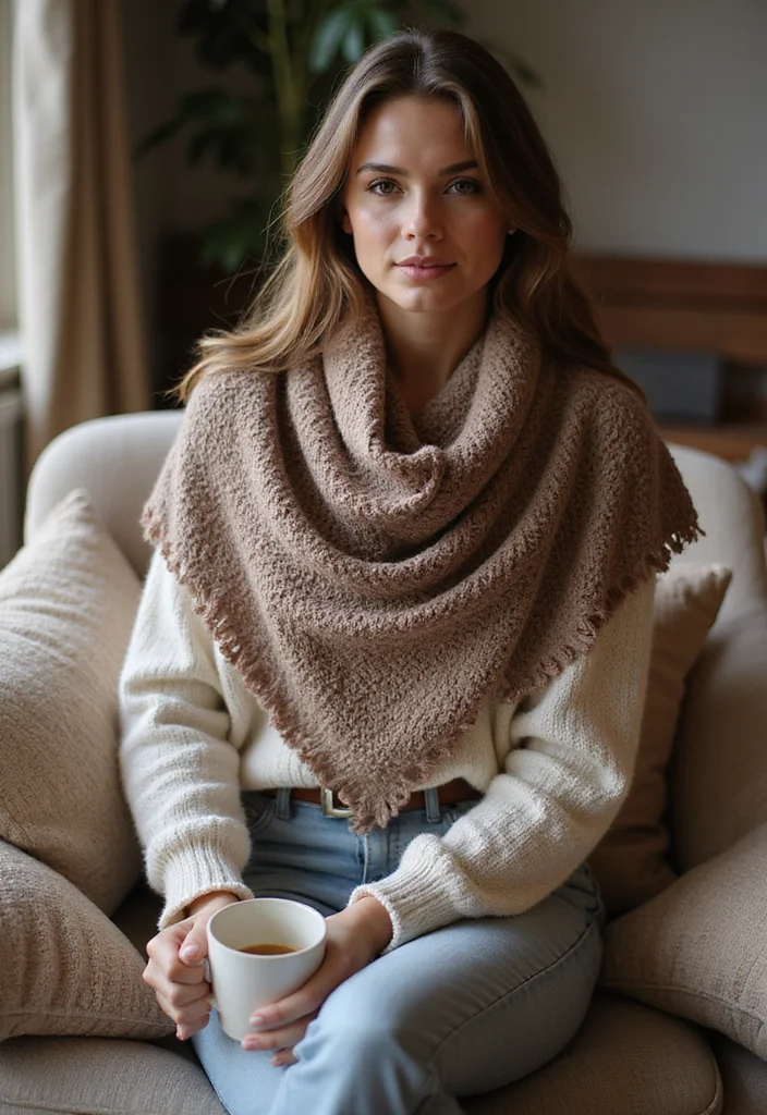 28 Warm & Stylish Makes with Crochet Scarf Pattern Free - 14. Triangle Shawl Scarf