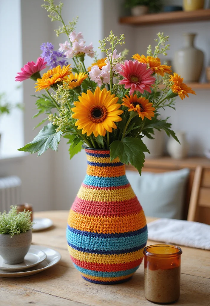 29 Artistic Designs Using Crochet Tapestry Pattern Free Charts - 19. Crochet Decorative Vases