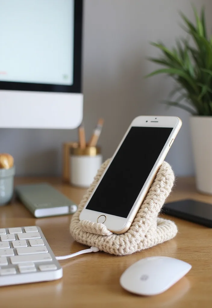 29 Artistic Designs Using Crochet Tapestry Pattern Free Charts - 24. Crochet Phone Holders for Convenience