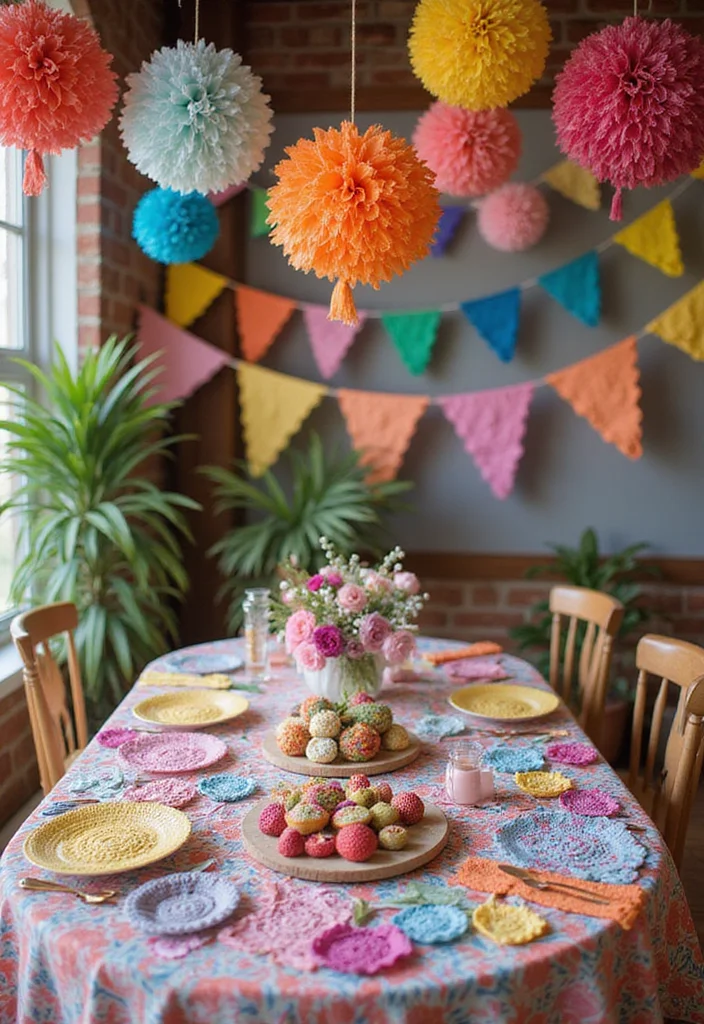 29 Artistic Designs Using Crochet Tapestry Pattern Free Charts - 25. Crochet Party Decor for Celebrations