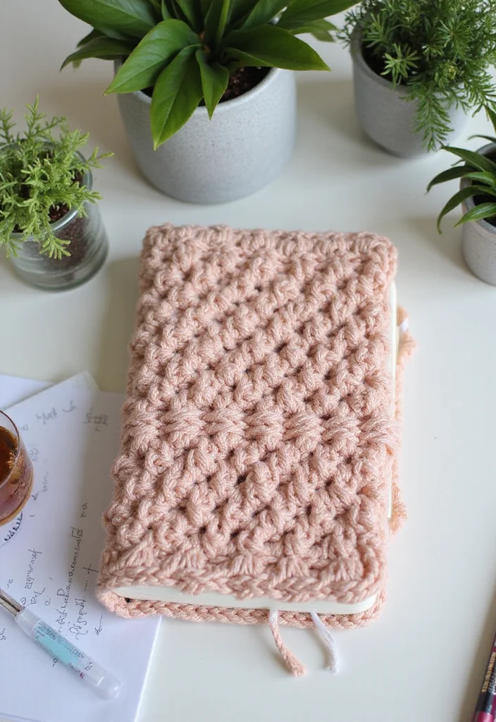 29 Artistic Designs Using Crochet Tapestry Pattern Free Charts - 28. Crochet Journal Covers for Personalization