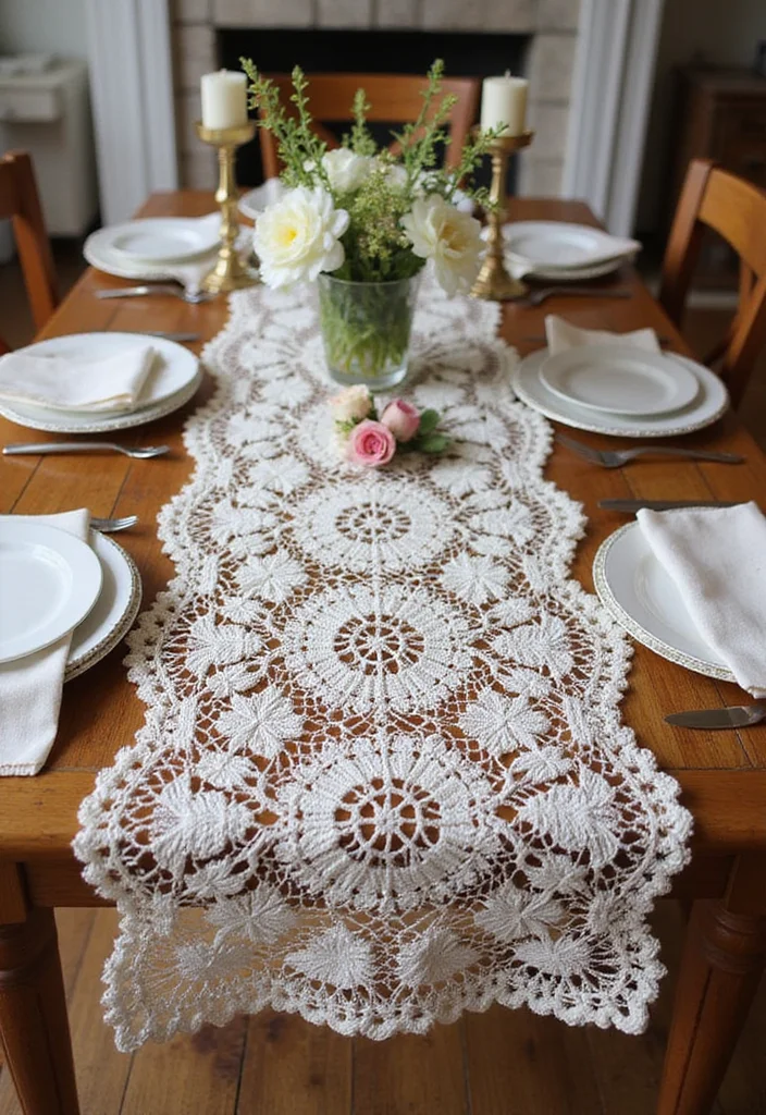 29 Artistic Designs Using Crochet Tapestry Pattern Free Charts - 3. Stylish Table Runner