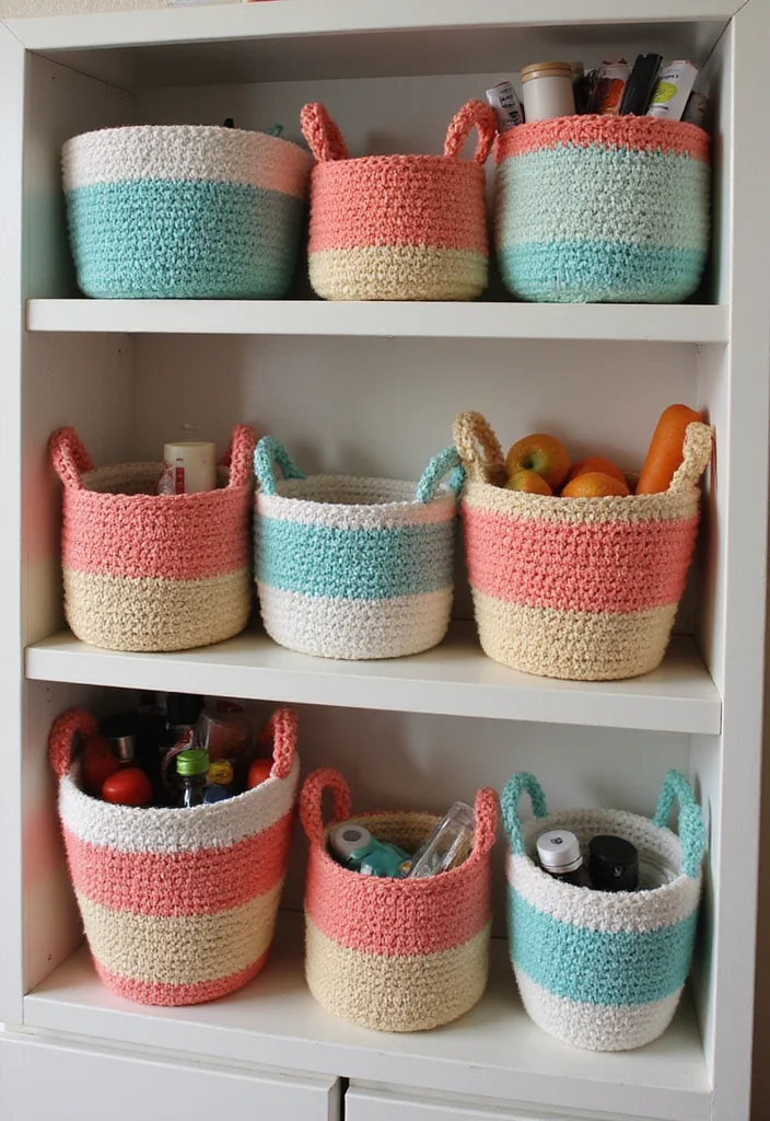 29 Artistic Designs Using Crochet Tapestry Pattern Free Charts - 6. Cute Crochet Baskets