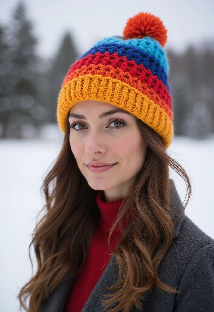 29 Cozy Winter Looks Using Crochet Beanie Patterns: Free DIY Crochet Ideas - 13. Color Block Beanie