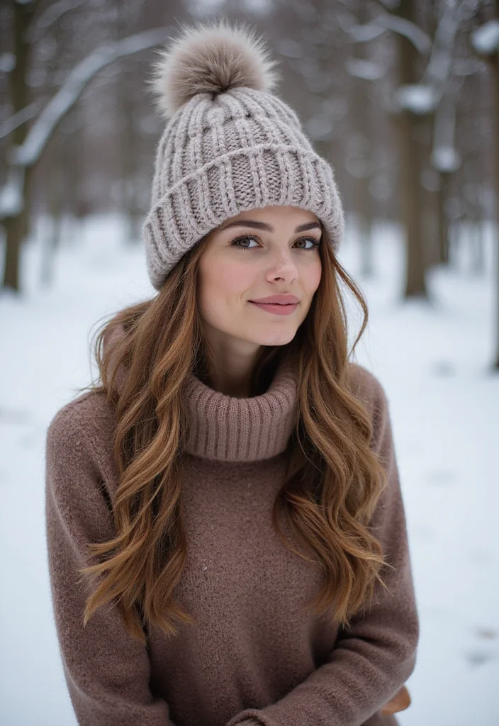29 Cozy Winter Looks Using Crochet Beanie Patterns: Free DIY Crochet Ideas - 18. Iconic Bobble Beanie