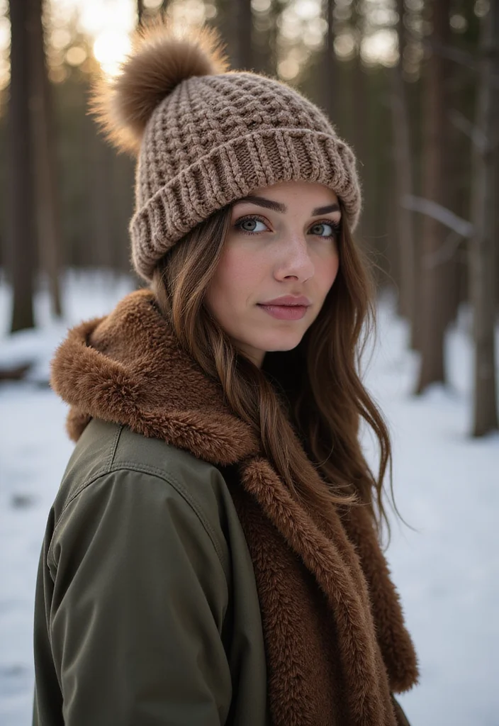 29 Cozy Winter Looks Using Crochet Beanie Patterns: Free DIY Crochet Ideas - 23. Nature-Inspired Beanie