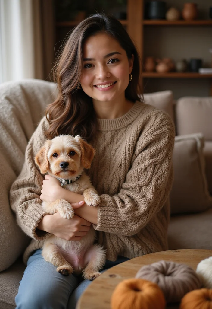 29 Cute Pet Looks Using Crochet Dog Sweater Free Pattern - 1. Cozy Cable Knit Style