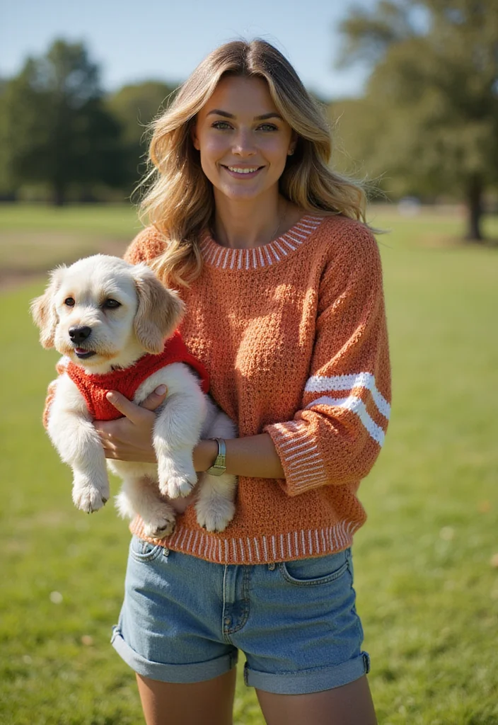 29 Cute Pet Looks Using Crochet Dog Sweater Free Pattern - 13. Sporty Jersey Style