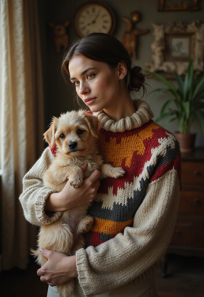 29 Cute Pet Looks Using Crochet Dog Sweater Free Pattern - 7. Retro Color Blocks