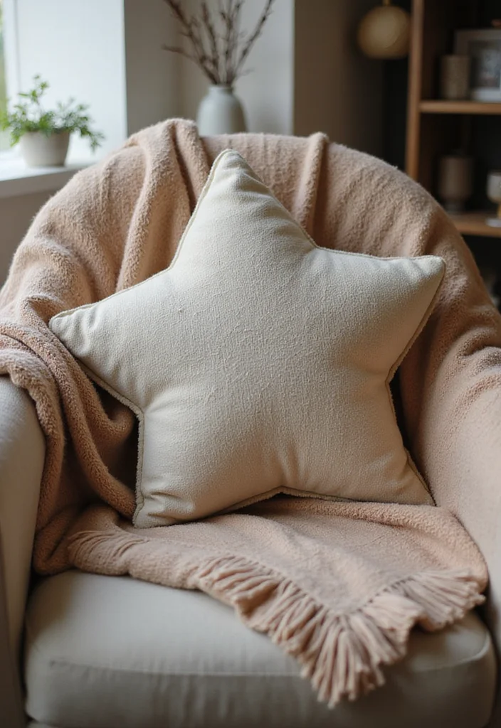 29 Cute Shapes to Practice How to Crochet a Star - 12. Star Pillow