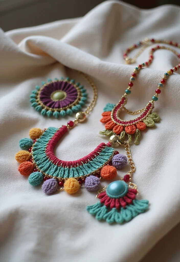 29 Fashion Looks for Crochet Clothing and Accessories - 11. Charming Crochet Necklaces
