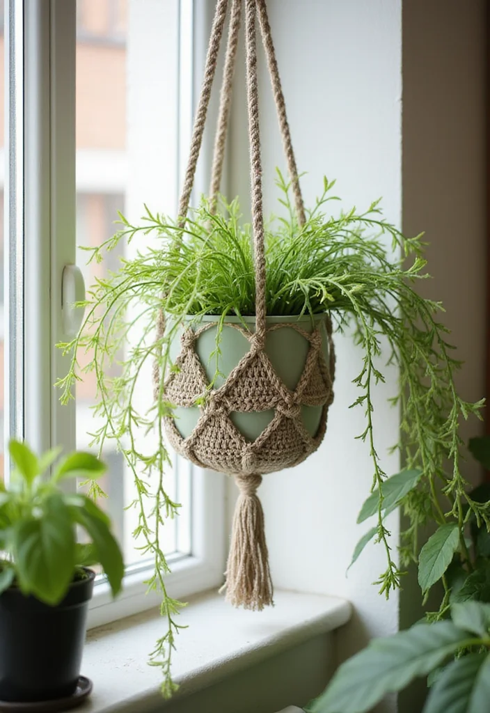 29 Fashion Looks for Crochet Clothing and Accessories - 23. Eye-catching Crochet Plant Hangers