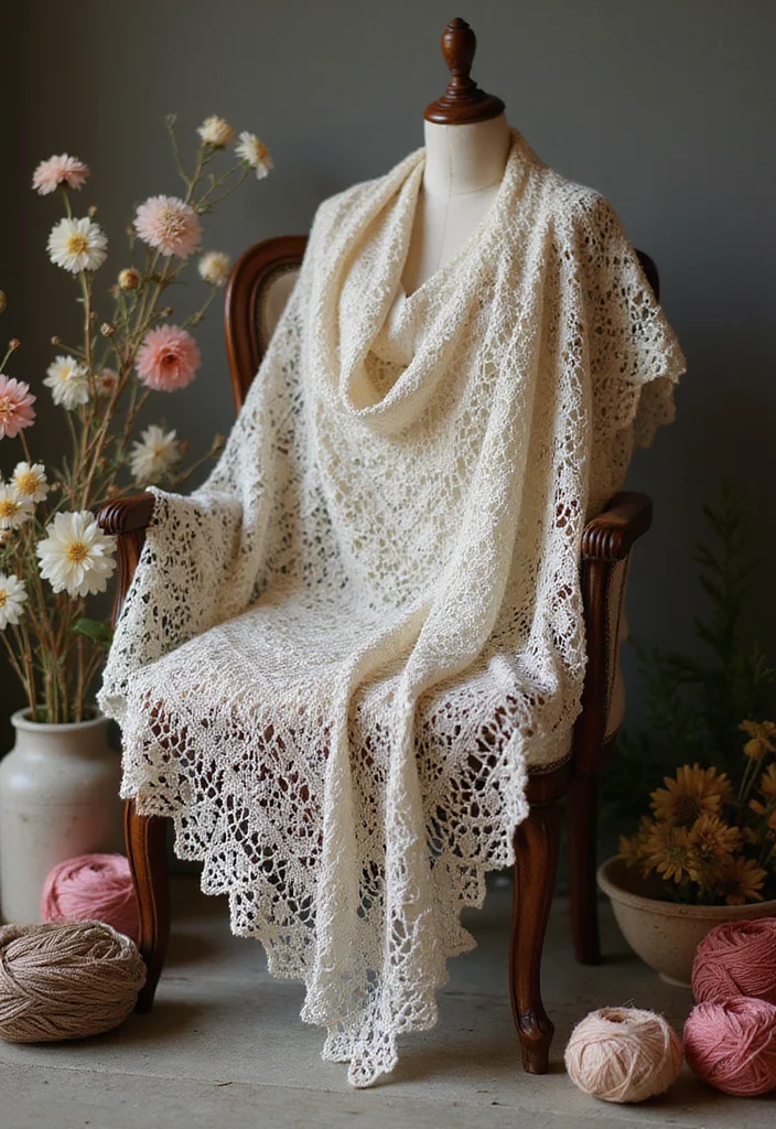 29 Fashion Looks for Crochet Clothing and Accessories - 5. Elegant Crochet Shawls