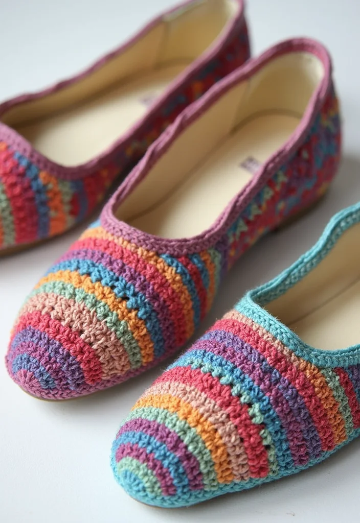 30 Beautiful Projects with Mosaic Crochet Patterns: Free Charts Await! - 19. Mosaic Crochet Shoe Inserts