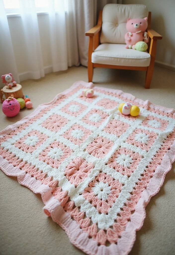 30 Colorful Projects Using Granny Square Crochet Patterns Free - 6. Granny Square Baby Blanket