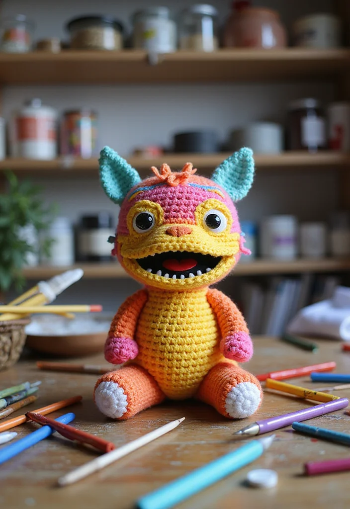 30 Cute Toys to Make Using Crochet Amigurumi Free Patterns - 15. Silly Monster Toy